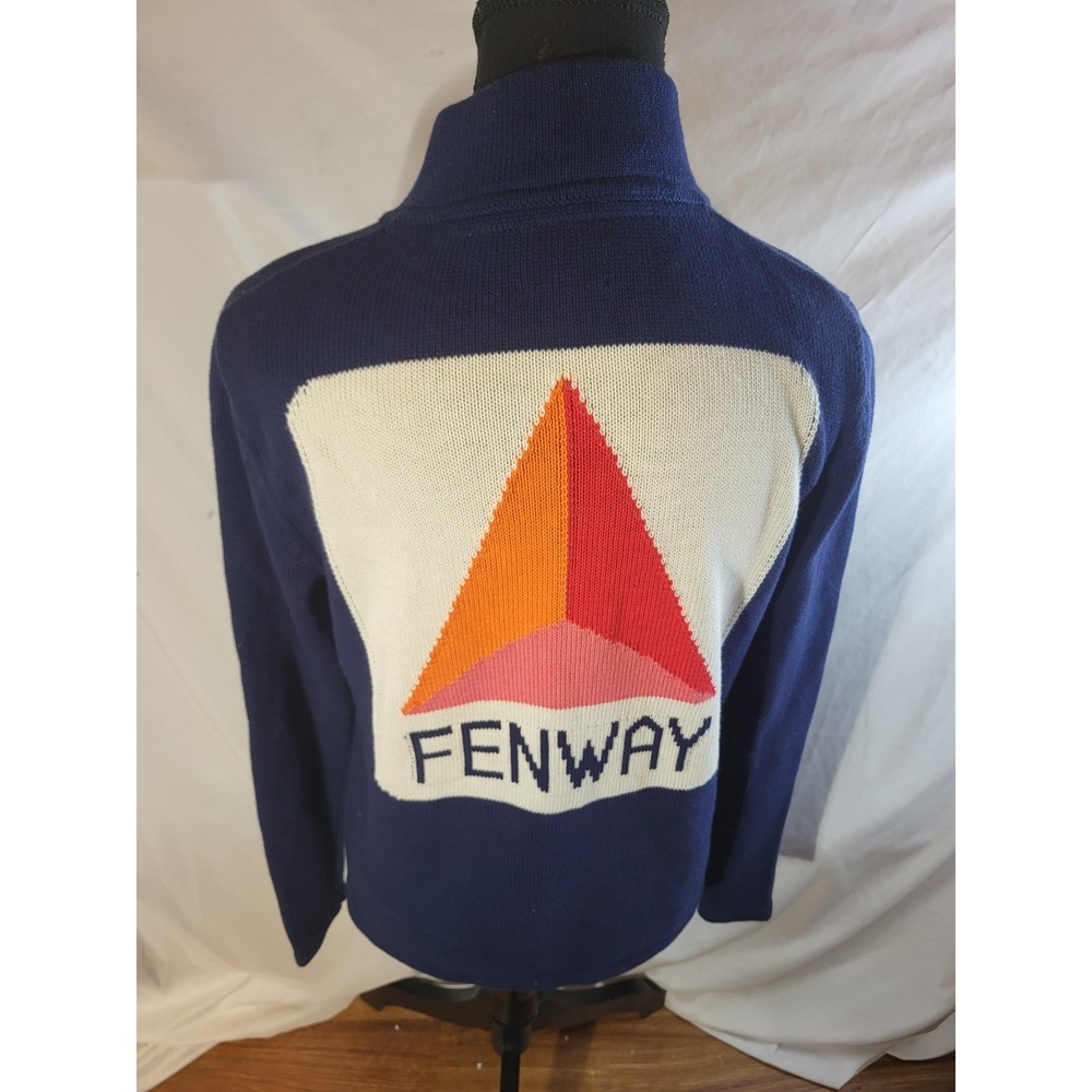Pine Pineapple Navy Blue Size XS Full Zip Cardigan Fenway 100% Cotton